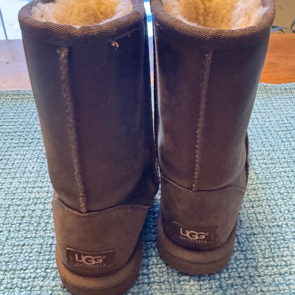Women's Ugg Shearling-Lined Brown Ankle Boots - Picture 5 of 6